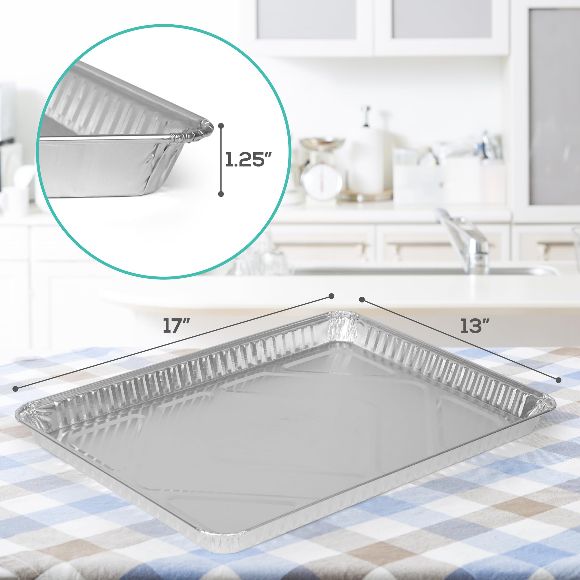 PLASTICPRO heavy-duty baking pans resist leaks with sturdy aluminum construction.