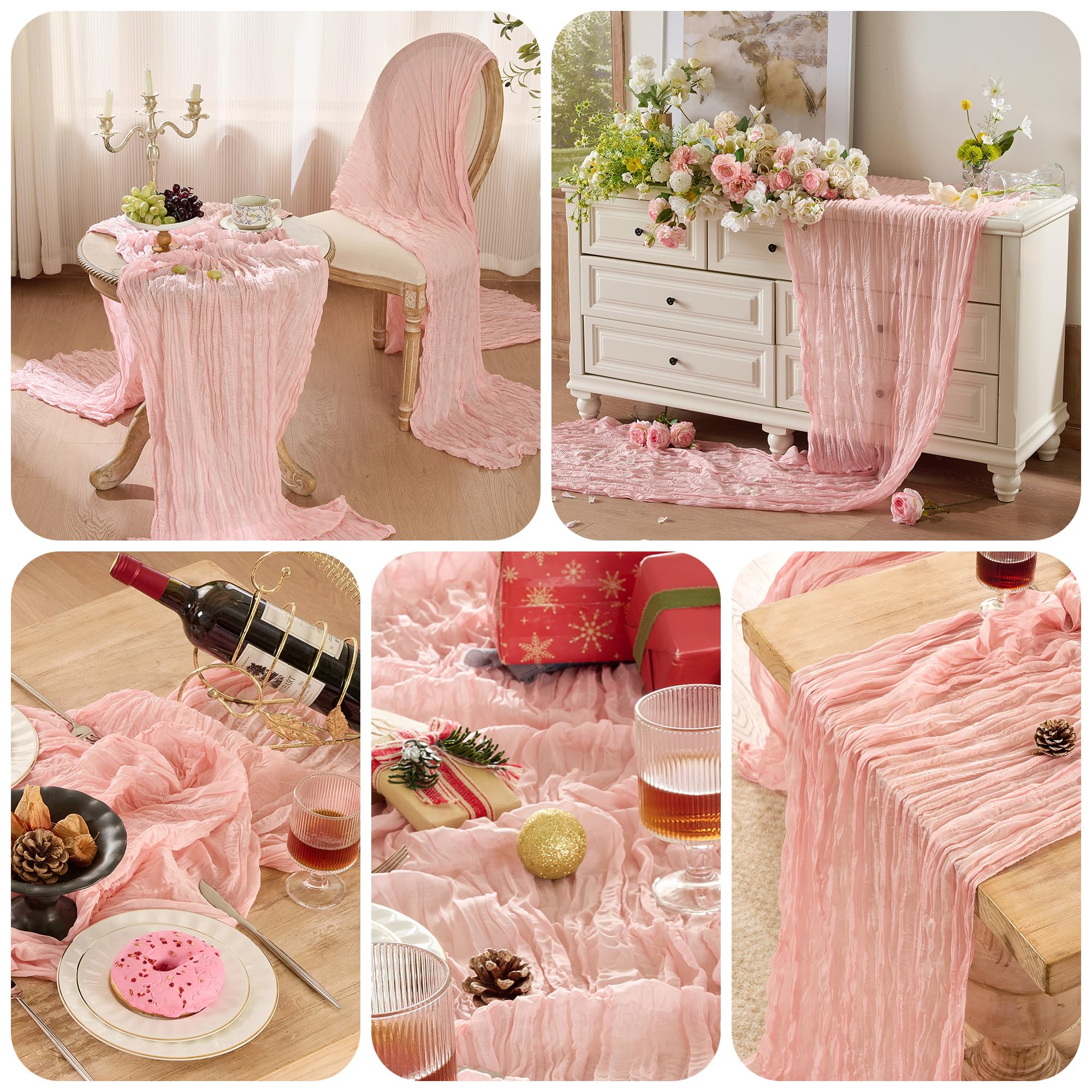Playieer care instructions for maintaining the table runners’ texture and drape.