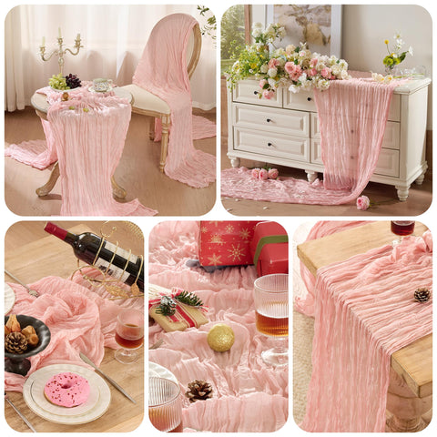 Playieer care instructions for maintaining the table runners’ texture and drape.
