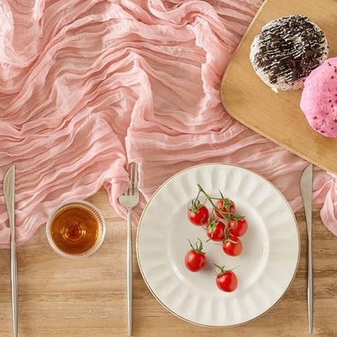 Playieer sheer table runner offers versatile drape for dining tables and setups.