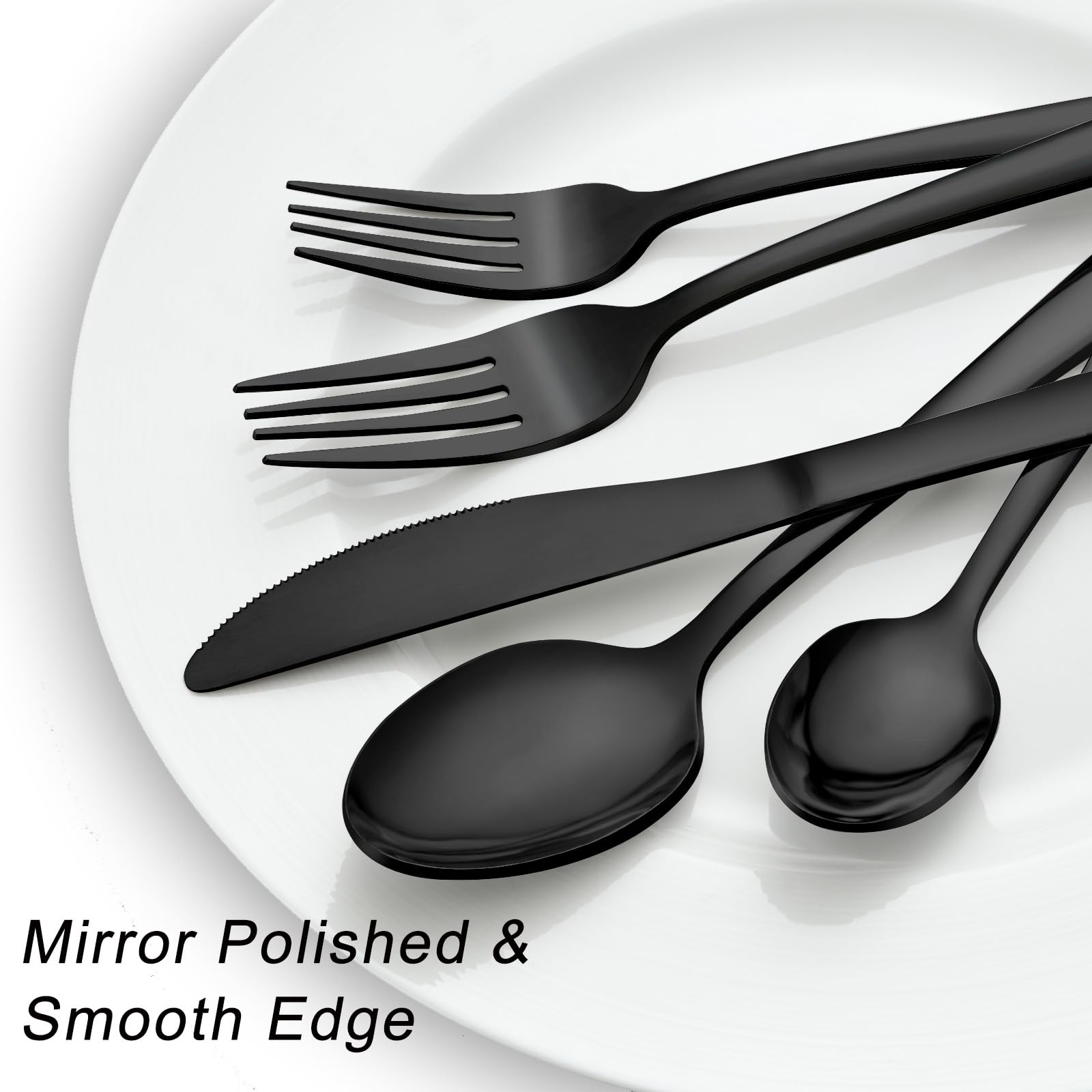 Pleafind dinner forks feature modern design and comfortable grip.