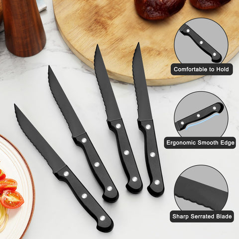 Pleafind dinner knives offer sturdy cutting power for daily meals.