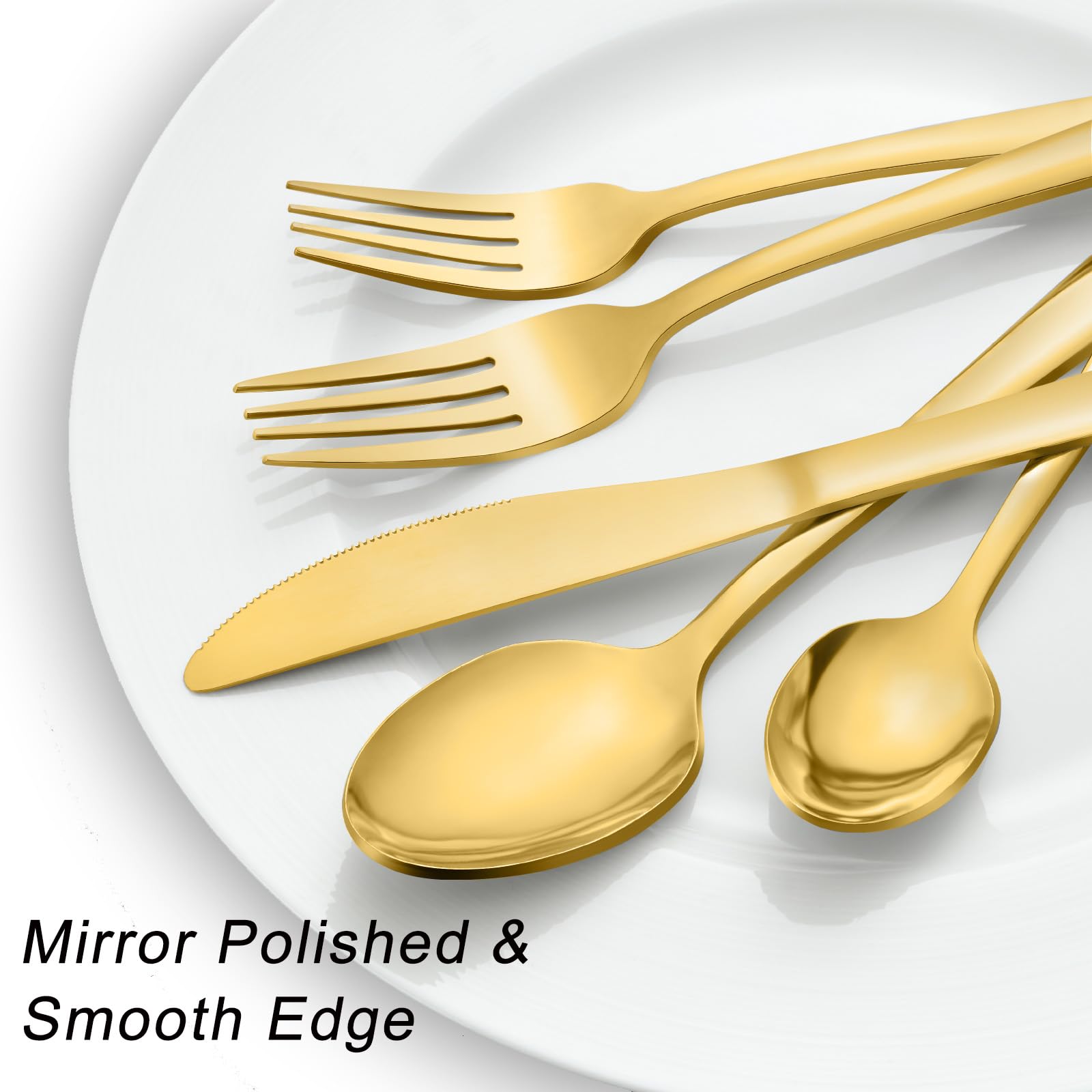 Pleafind 72pc gold dinner forks suited for daily meals and elegant table settings.