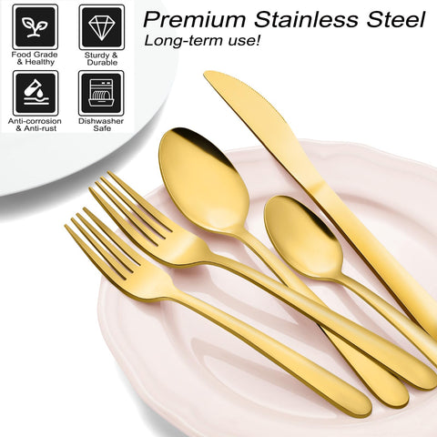 Pleafind 72pc gold salad forks perfect for crisp salads and entrees.