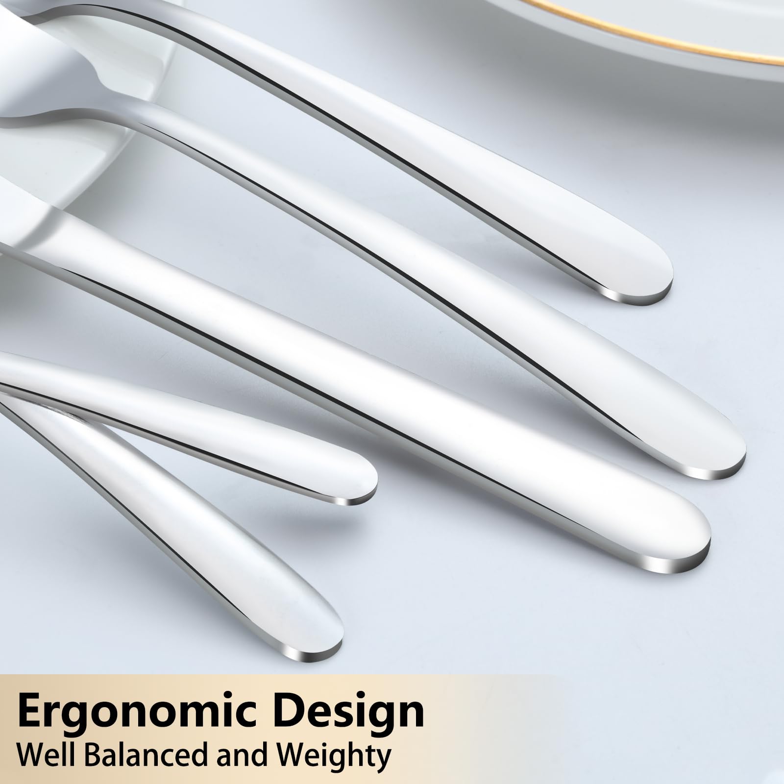 Pleafind dinner forks with smooth edges for safe, enjoyable meals.