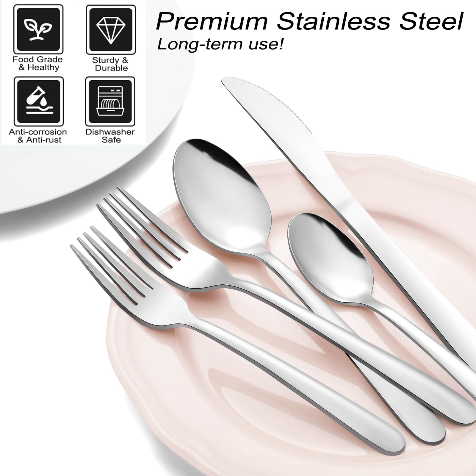 Pleafind ergonomic handle design providing balanced, comfortable meals at the table.