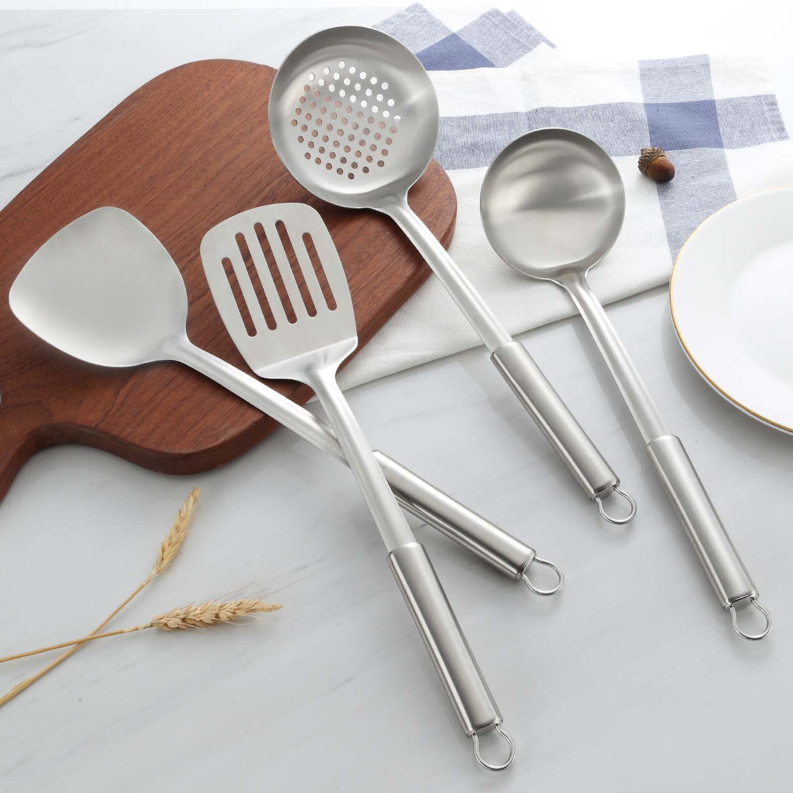 Pleafind ergonomic-handle utensils comfortable grip during long cooking sessions.