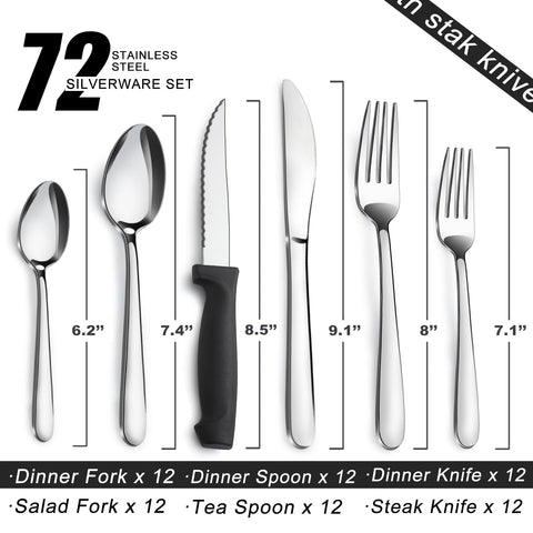 Pleafind stainless steel flatware highlighting durability and rust resistance for daily use.