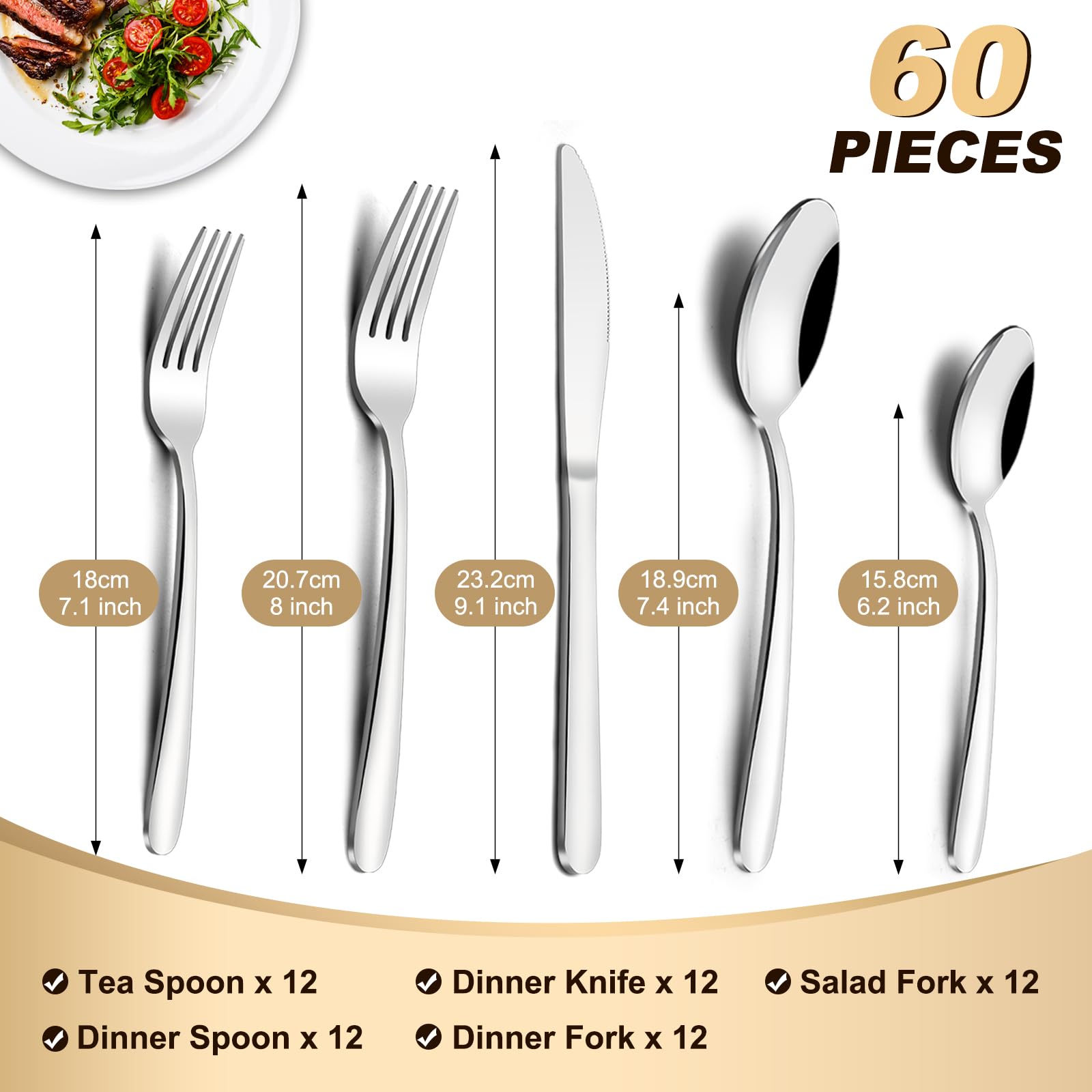 Pleafind stainless steel spoons with balanced weight for comfortable dining.
