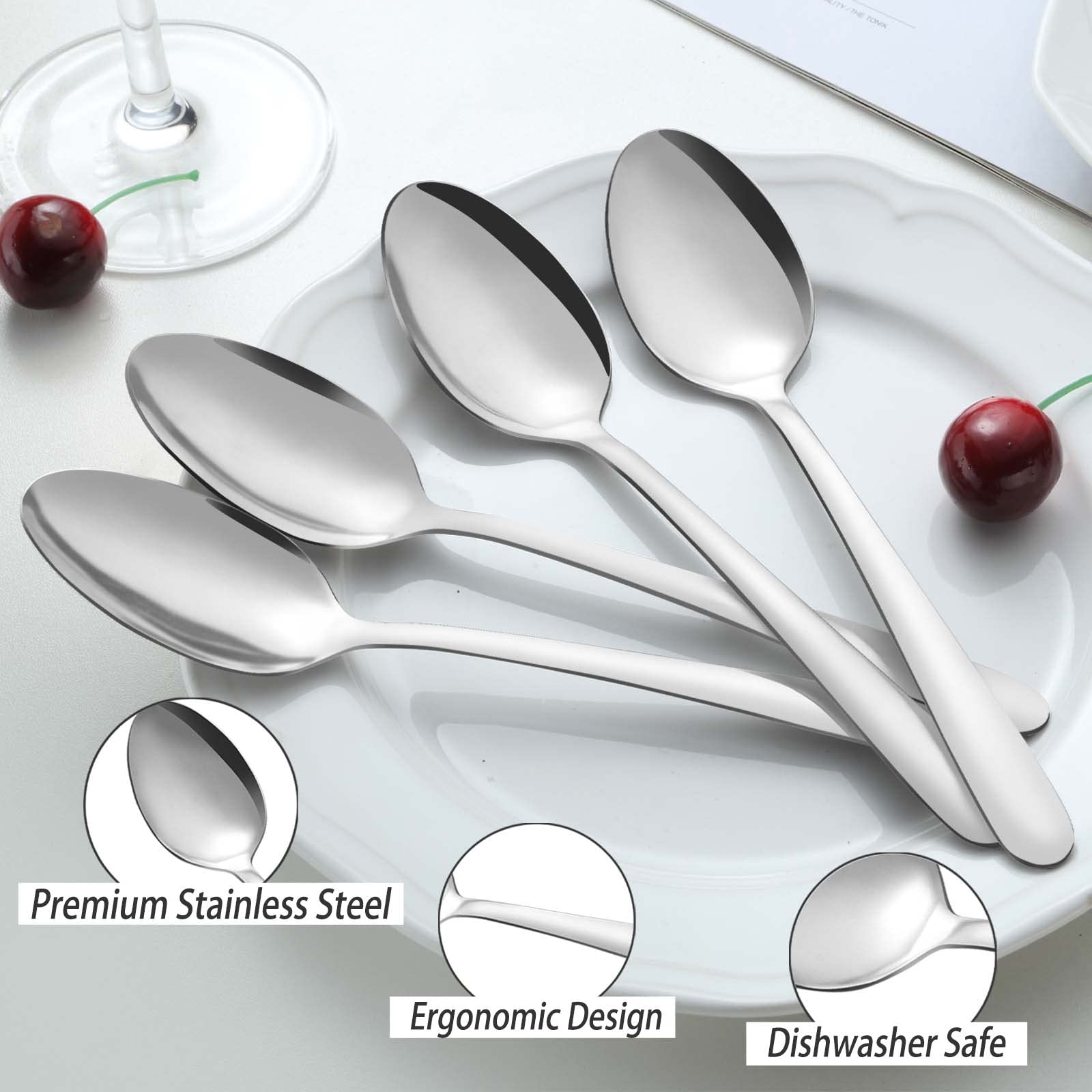 Pleafind teaspoons with classic design and smooth edges for comfortable use