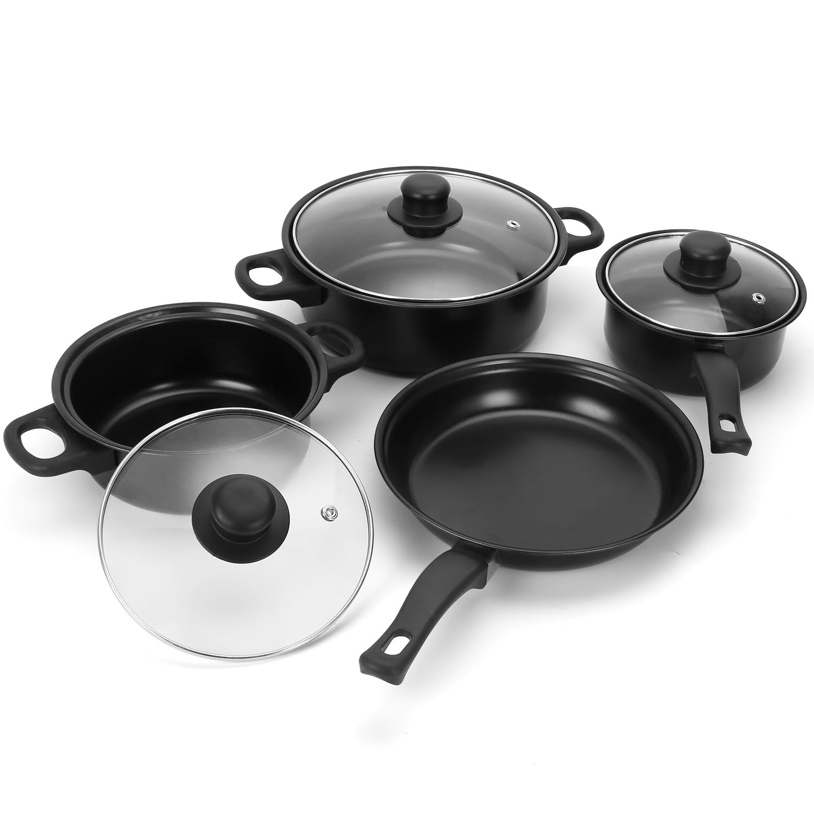 Pleasthome 13-piece nonstick milk pot with lid for warming beverages.