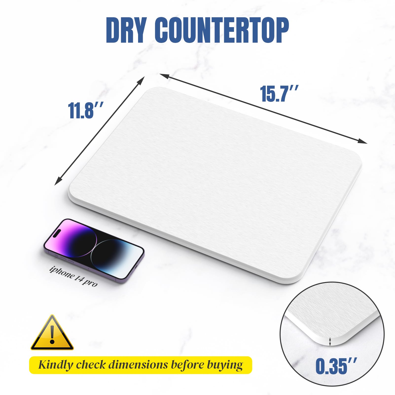 Plentio diatomite mat close-up highlighting natural material and fast drying.