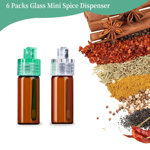 Colorful Plgardpo mini glass spice bottles help quick content identification.