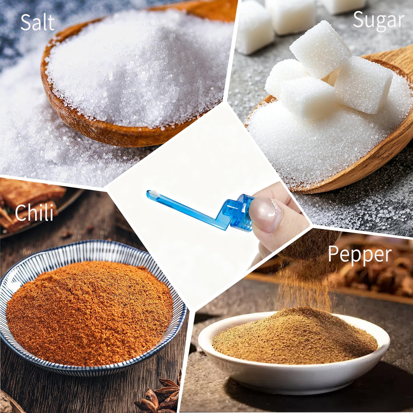 Plgardpo spice bottle with integrated spoon cap for easy outdoor seasoning.