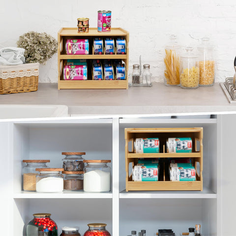 PLITTPETTS can storage solution shown with varied can sizes.