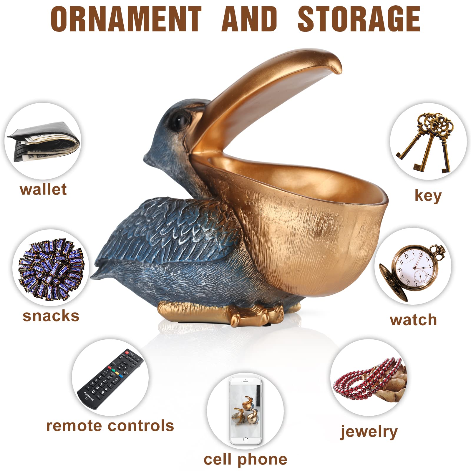 PlivBloom pelican figurine offers modern design for entryways.