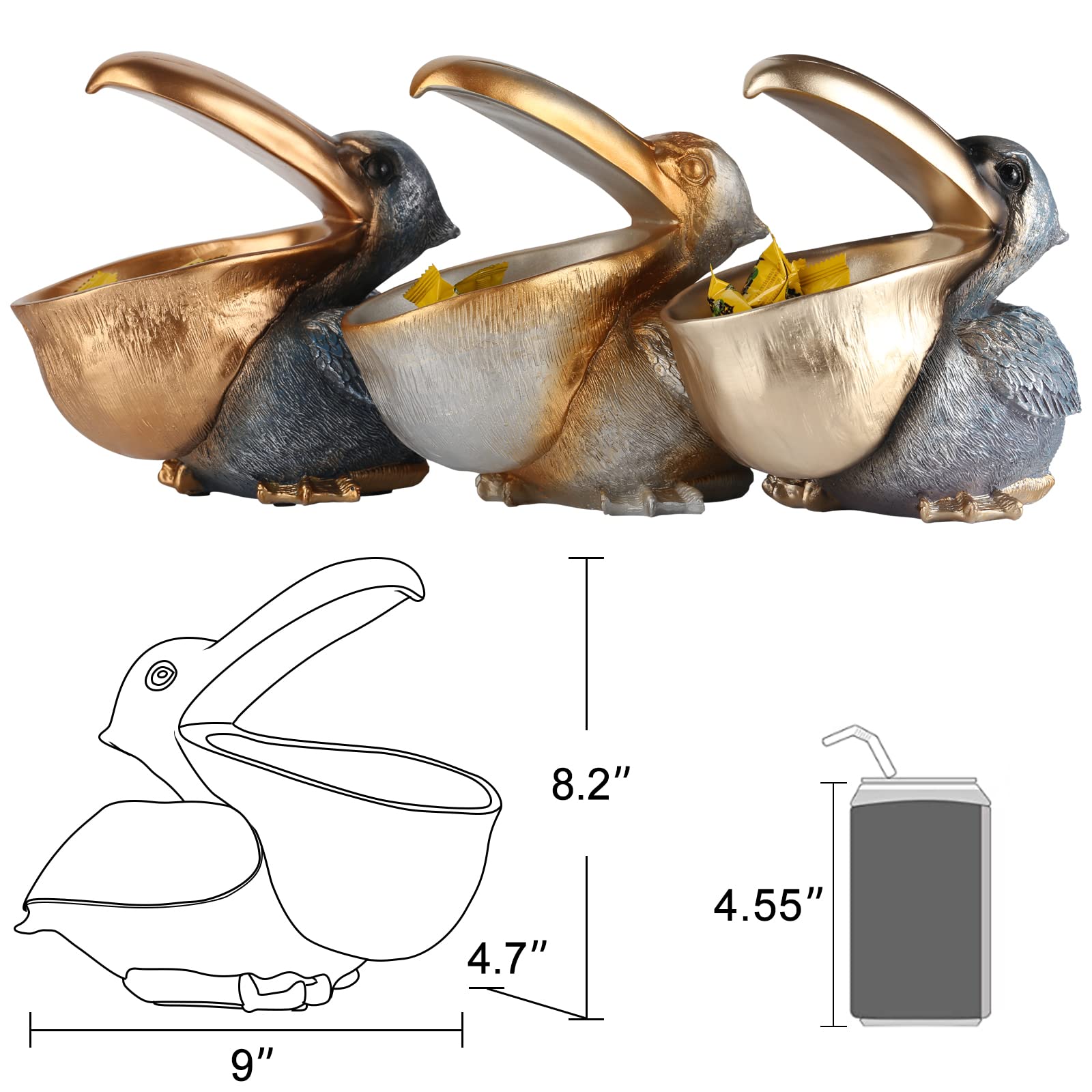 Gold pelican decorative figure suits modern offices.