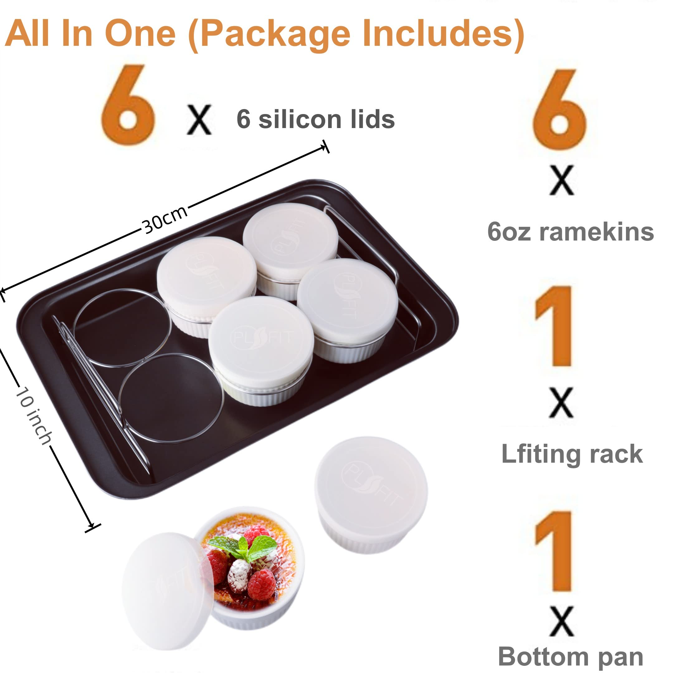 PLSFIT porcelain ramekins stack neatly for space-saving storage.