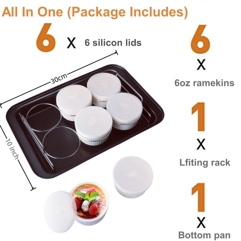 PLSFIT porcelain ramekins stack neatly for space-saving storage.