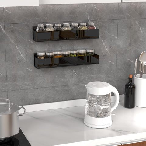PMMASTO clear acrylic spice rack end cap protects jars