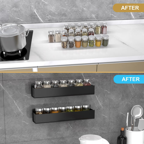 PMMASTO wall-mounted spice shelf fits kitchen cabinet doors