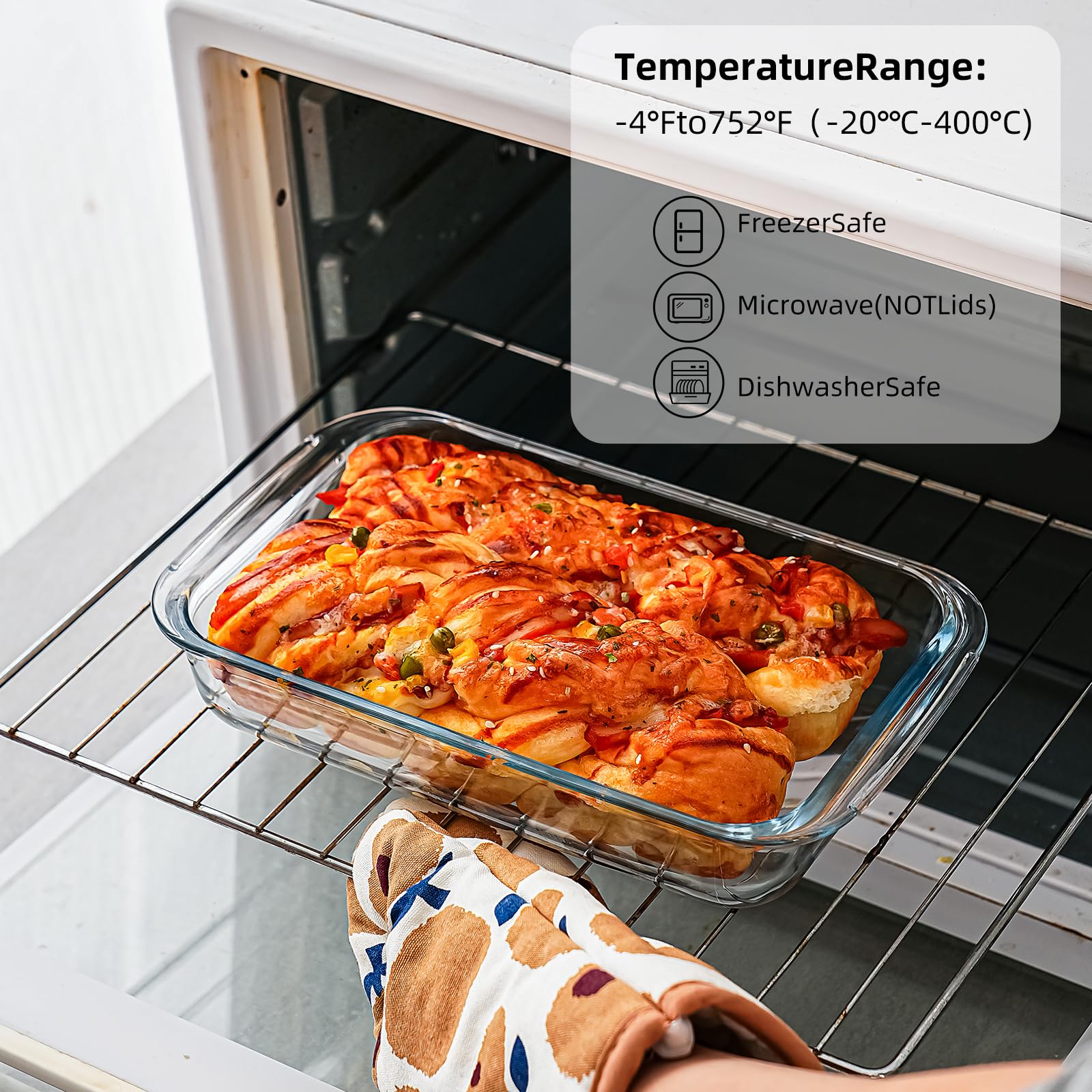 Pmssypl 2-3qt rectangular tray in oven suitable for casseroles