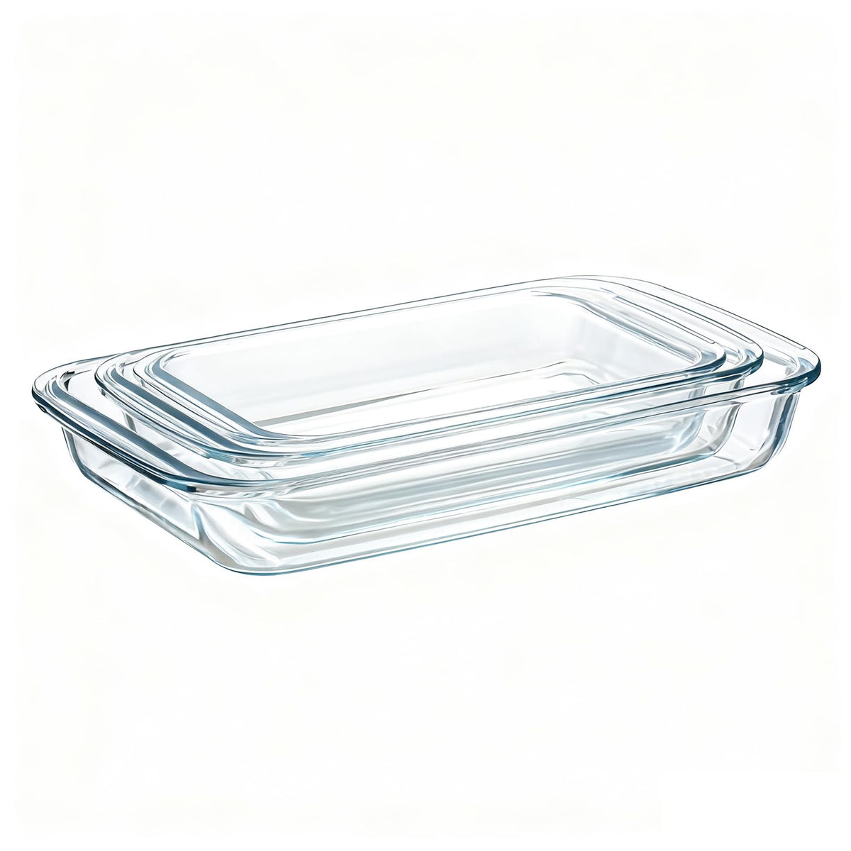 Pmssypl 3-piece glass bakeware set top view for easy meal prep