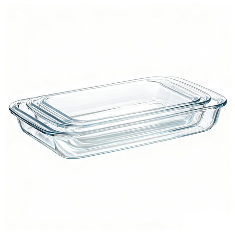 Pmssypl 3-piece glass bakeware set top view for easy meal prep