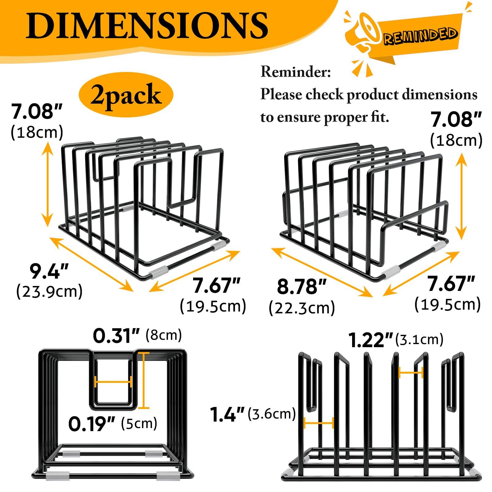 PMYEK heavy-duty iron kitchen organizer provides durable storage for pans and sheets.