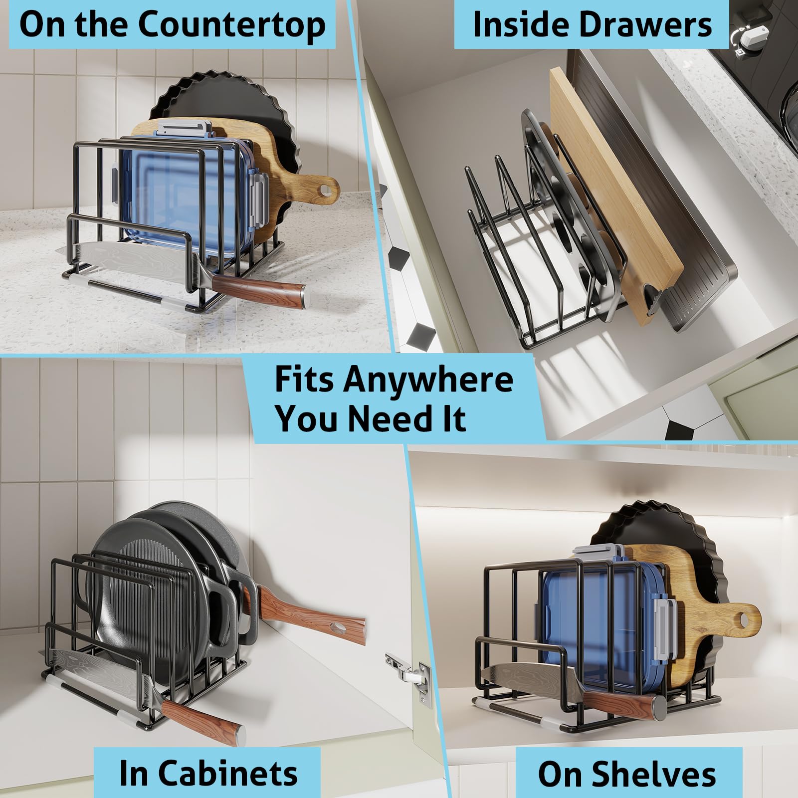 PMYEK wide-slot design fits boards and lids for versatile organization