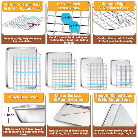 P&P CHEF 10.4x8 baking pan top view, perfect for crispy edges