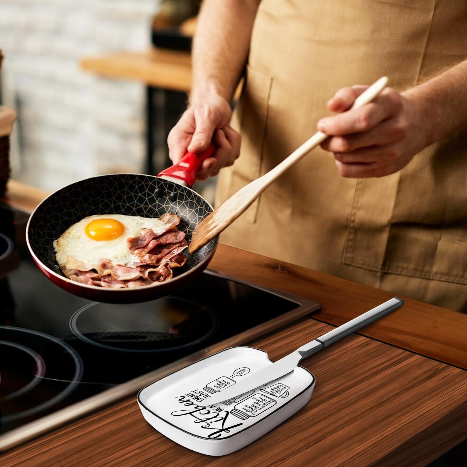 PNTKION smooth surface is easy to clean after cooking.