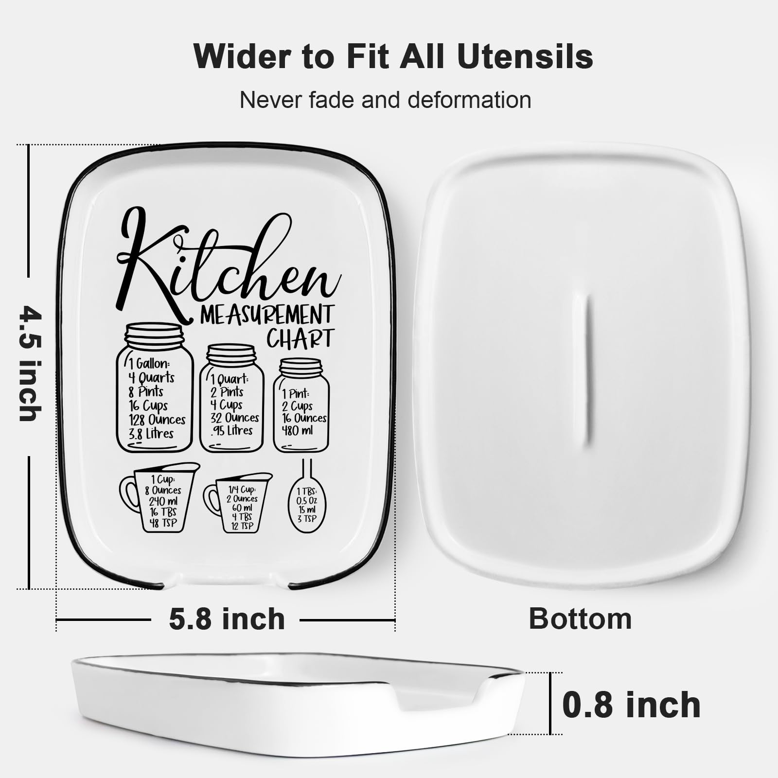 PNTKION large ceramic spoon holder with cute patterns for a tidy workspace.