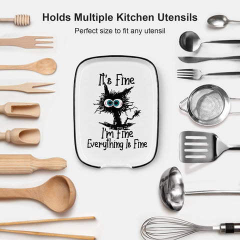 PNTKION farmhouse white spoon rest complements any kitchen décor