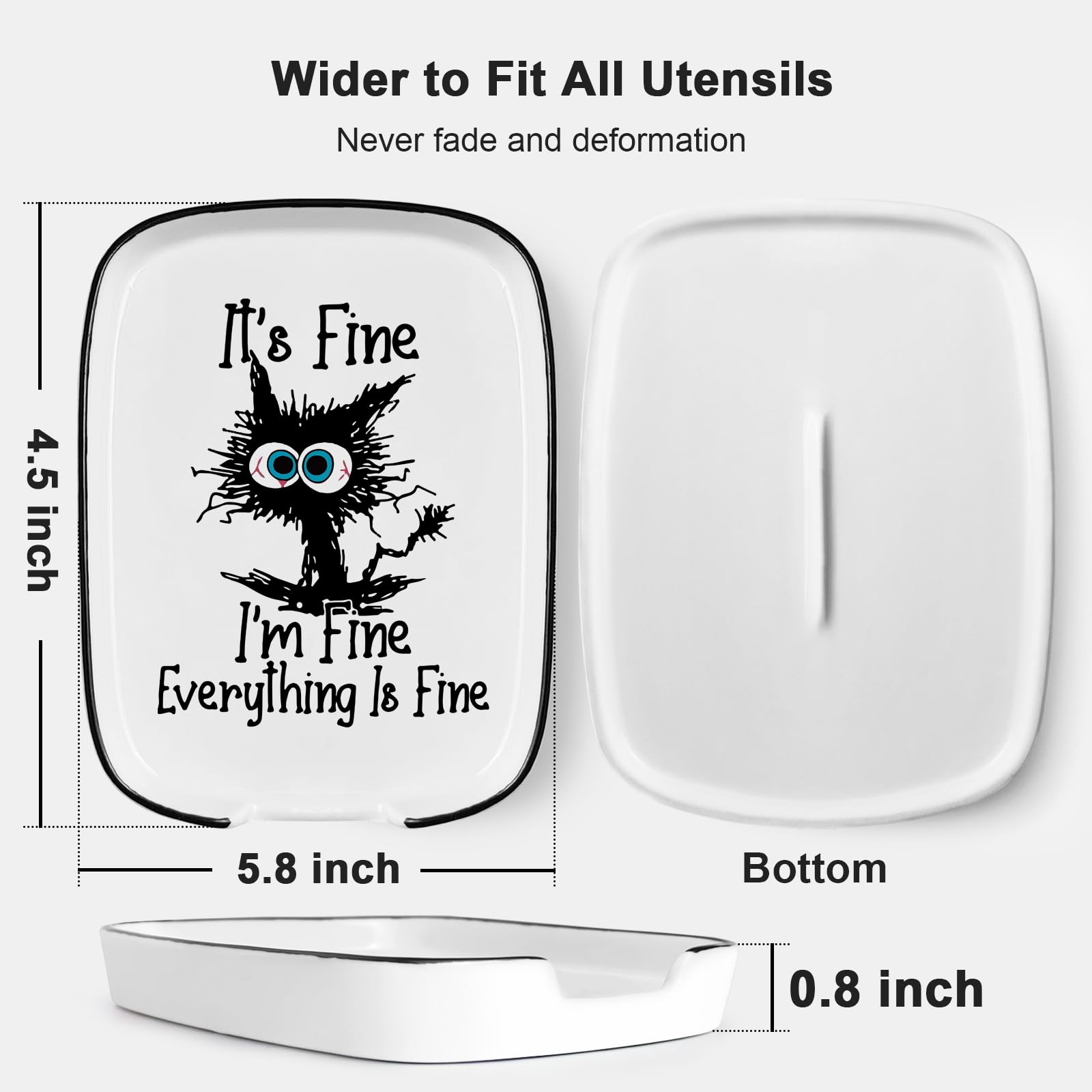 PNTKION heat-resistant ceramic spoon rest protects countertops during busy prep