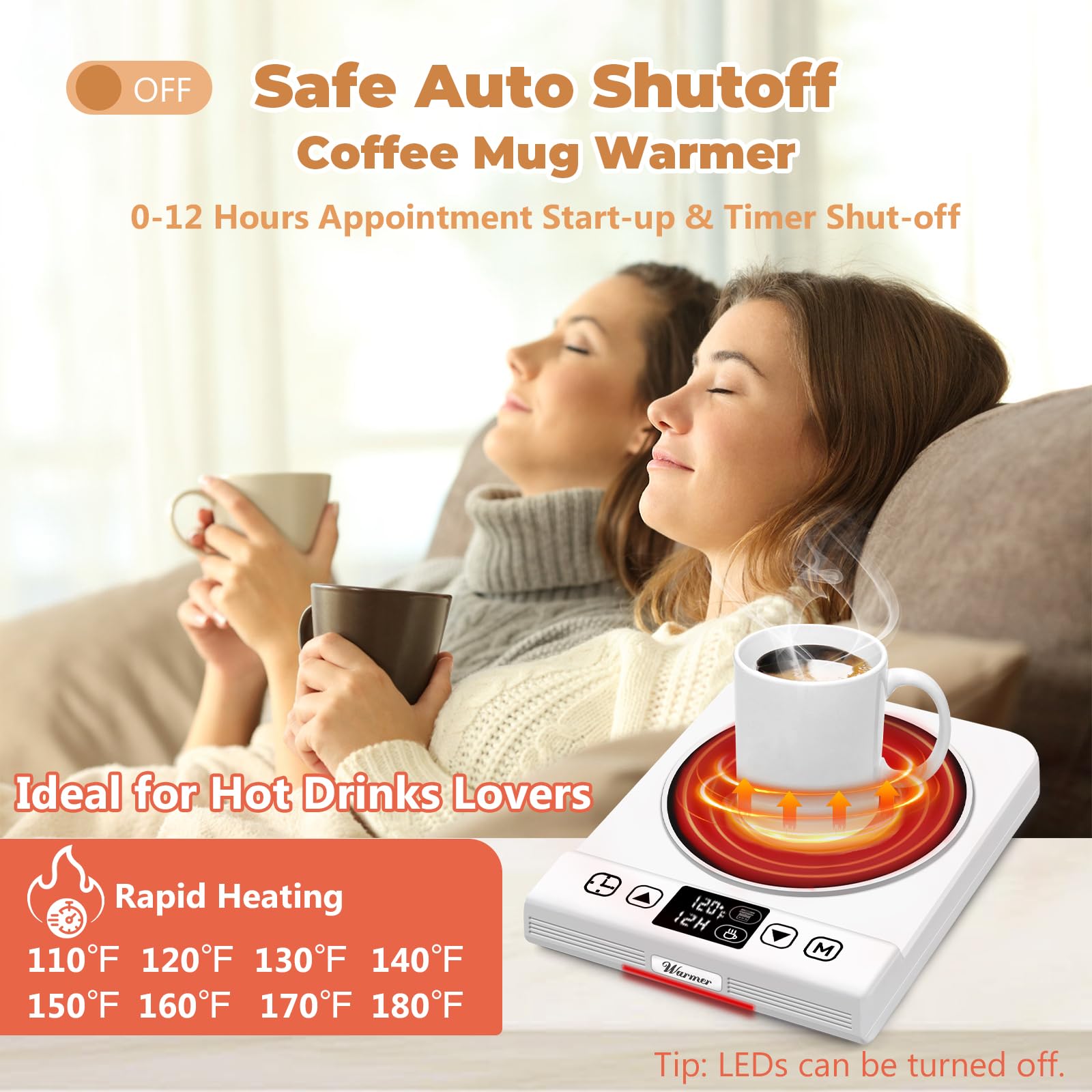 Poatwz large 4.5-inch heating zone fits jars and cups
