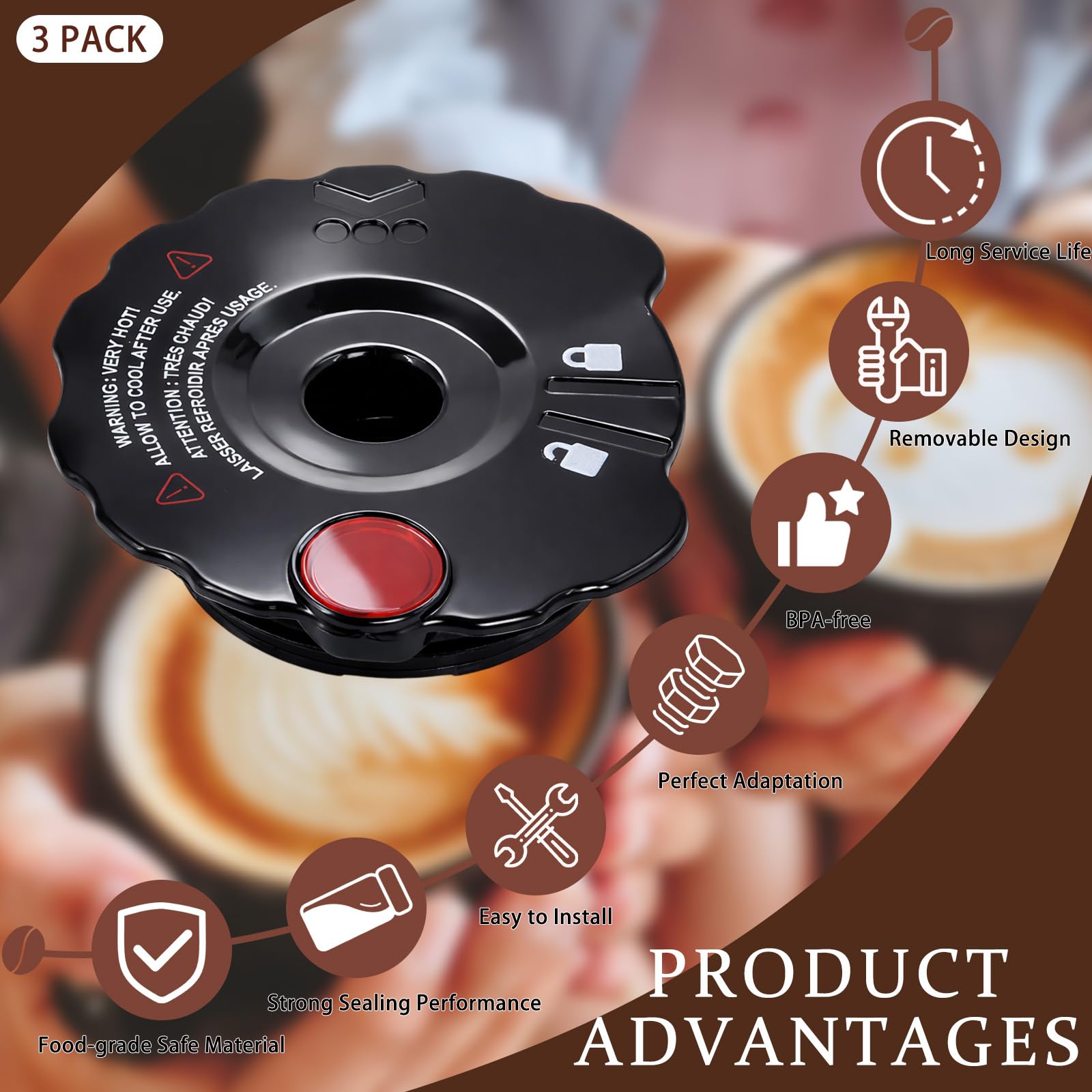 Podoy 119367 lid shown with Keurig 2.0 brewer to illustrate compatibility