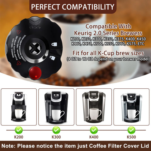 Podoy 119367 lid accommodates 4–12 oz brew sizes depending on the machine