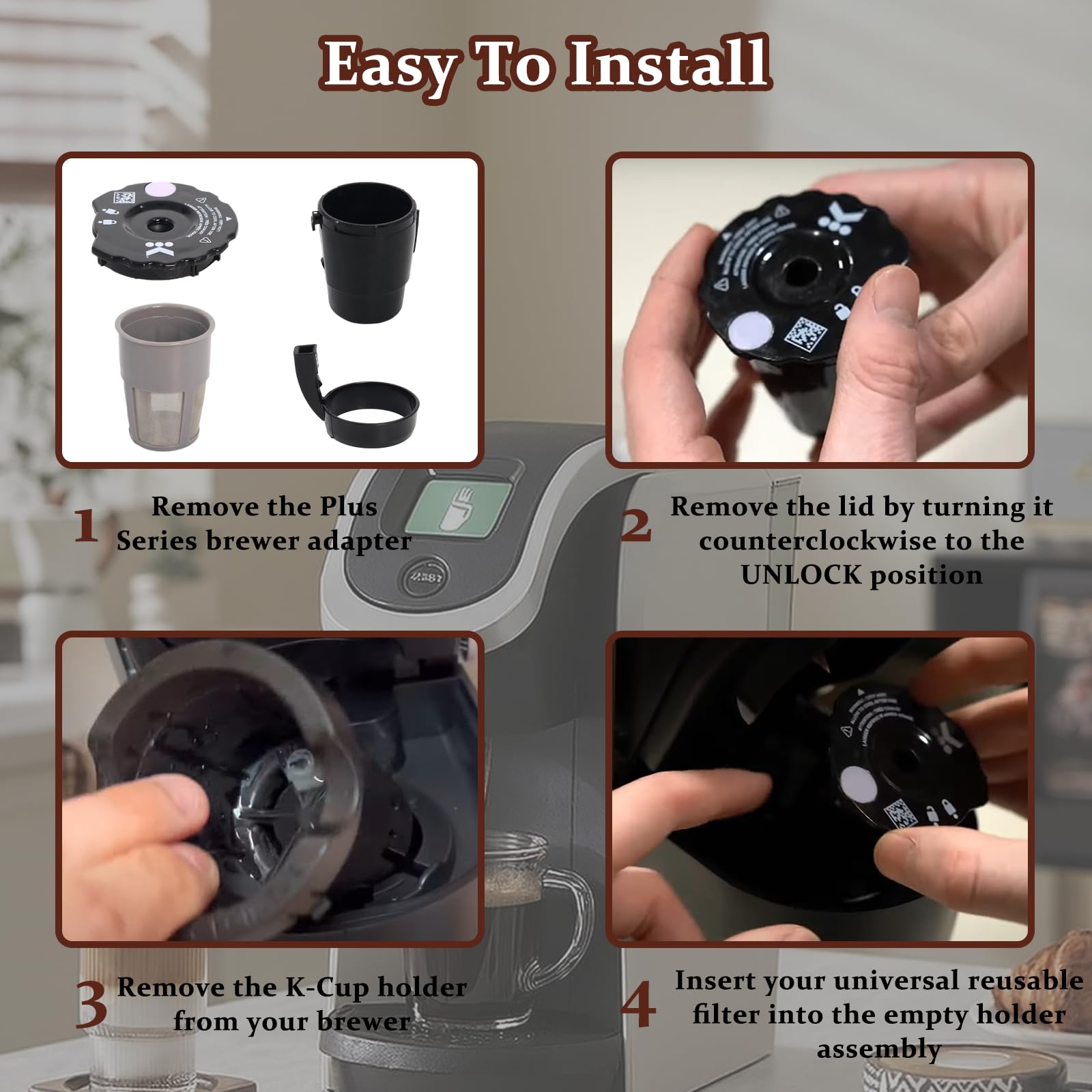 Podoy 3-pack filters offer convenient backups for daily Keurig use.
