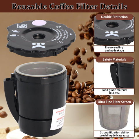 Podoy K300-compatible filter fits Keurig brewers for stronger brews.