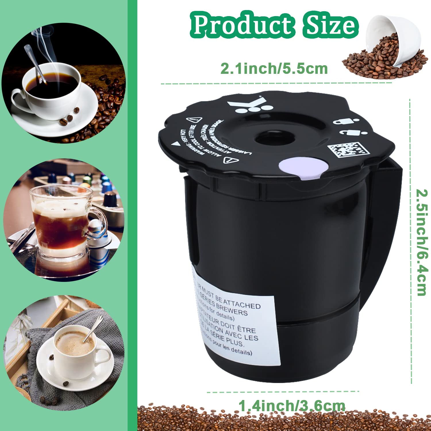 Podoy Keurig-2.0 compatible filter fits multiple models for versatile brewing.