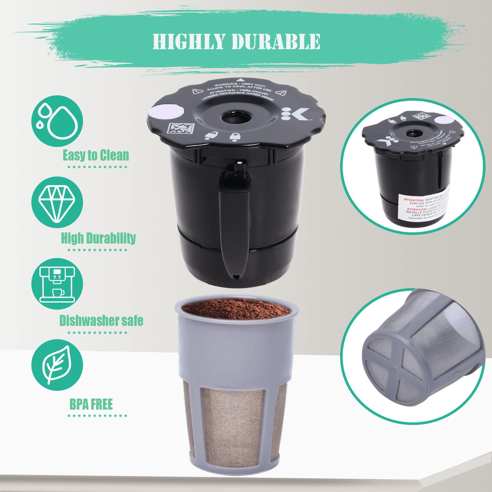 Podoy packaging shows the included filters and brush in one kit.