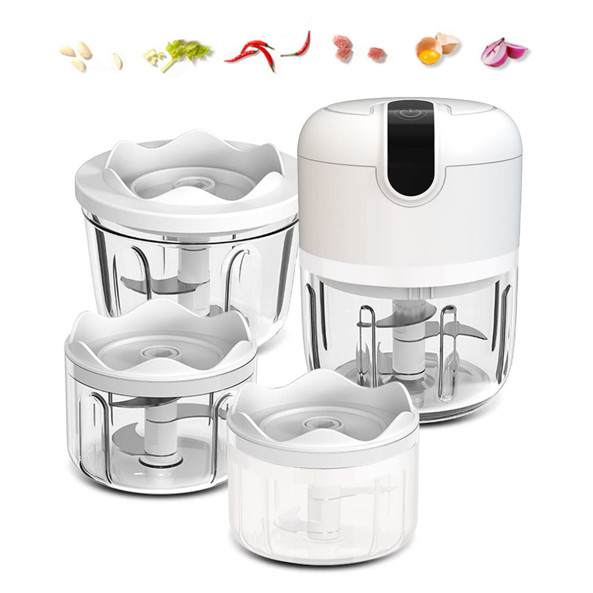 Pogeair cordless mini chopper main unit for quick, compact food prep.