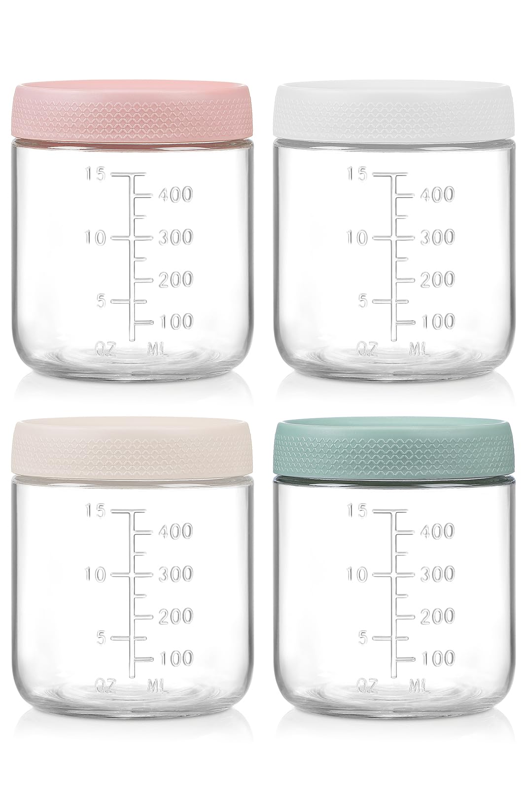 POIKSHARK 4 pack overnight oats containers with wide mouth for easy filling and cleaning
