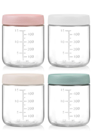 POIKSHARK 4 pack overnight oats containers with wide mouth for easy filling and cleaning
