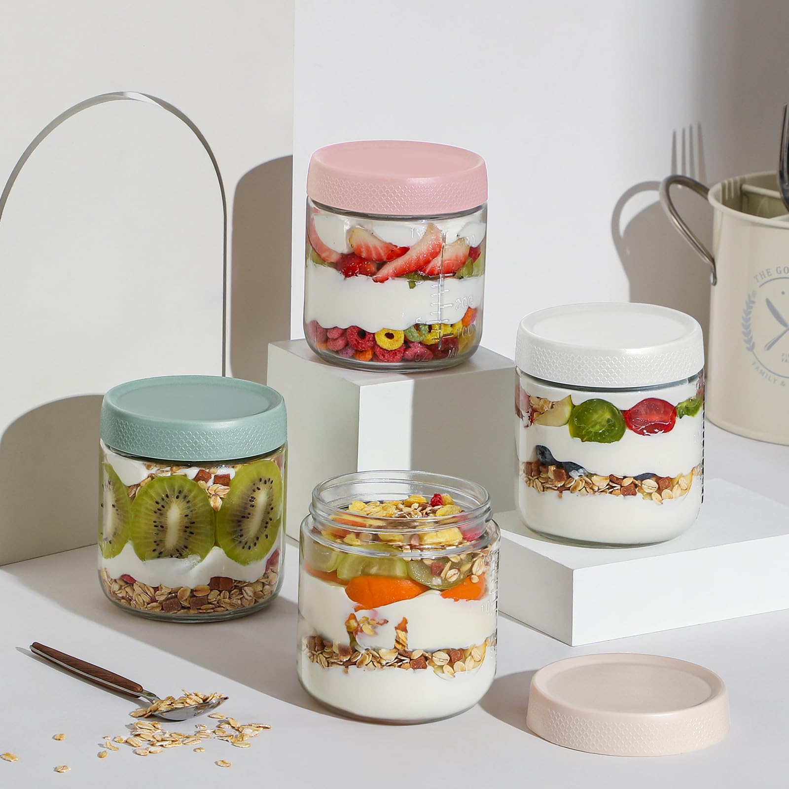 POIKSHARK jars storing dressings yogurt and spices without spills