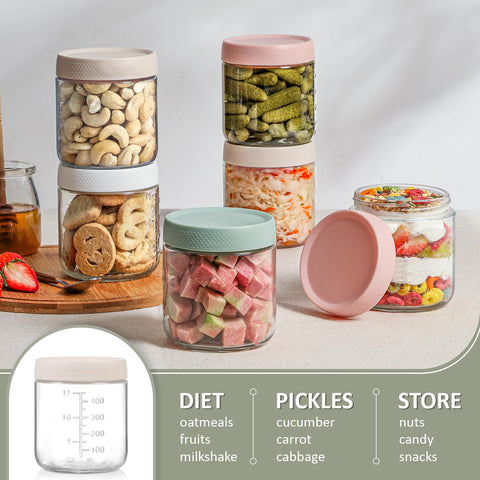 POIKSHARK travel friendly glass jars for on the go meals