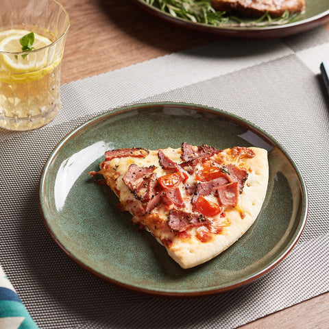 Pokini brown-green dinnerware ideal for casual meals and gatherings.