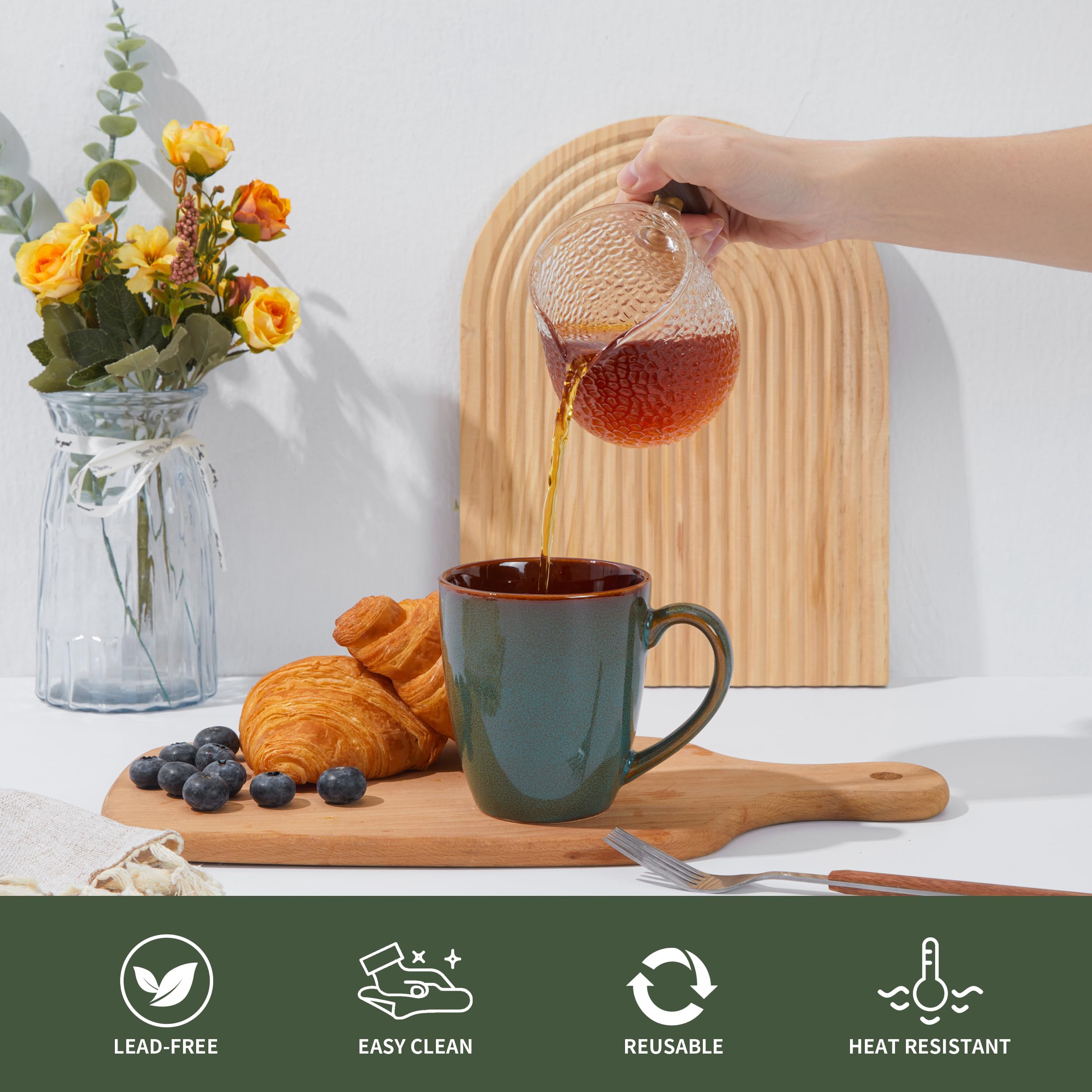 Pokini large mug ideal for hot chocolate, coffee, or tea at home