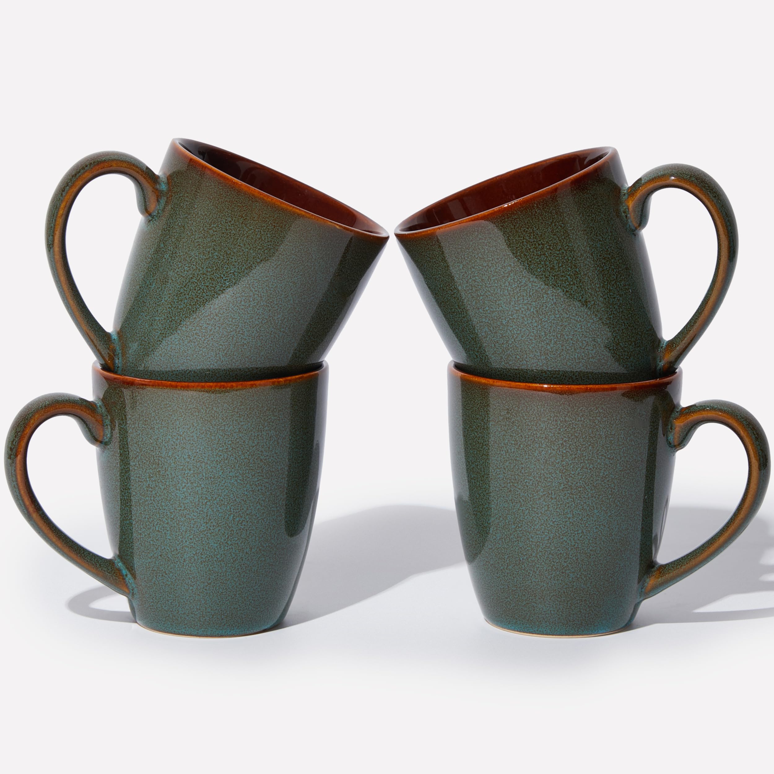 Pokini coffee mug with reactive glaze and unique pattern for daily rituals
